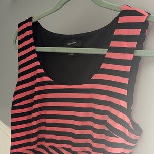 Coral & black summer maxi dress